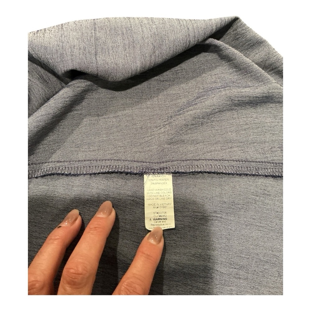 Naif Blue Chambray Bell Sleeve Dress with Crisscross Back - Size L. AA41 - Picture 8 of 8